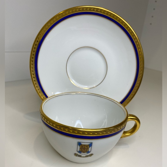 EUC VTG Wm. Guerin & Co France Limoges Teacup Saucer Heavily Gilded Scotland - Picture 3 of 10
